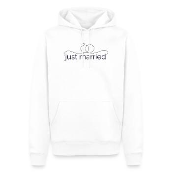 Frisch verheiratet - Liniendesign mit Trauring! - Männer Premium Bio Hoodie - Weiß - Vorne - Nico (187cm)