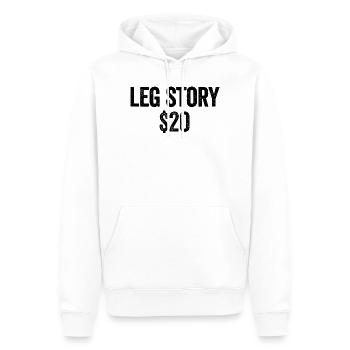 Leg Story 20 $ Amputé Drôle Un ampli de jambe - Sweat à capuche Premium bio Homme - blanc - Devant - Nico (187cm)