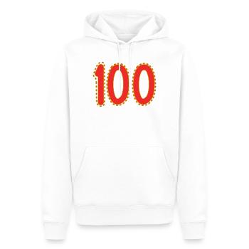 100. 100 JAHRE. 100-JÄHRIGES JUBILÄUM. GEBURTSTAG 100 - Männer Premium Bio Hoodie - Weiß - Vorne - Nico (187cm)