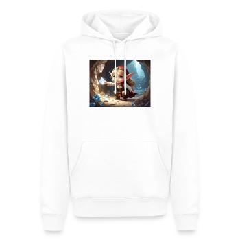 Petit trésor de diamant elfe - Sweat à capuche Premium bio Homme - blanc - Devant - Nico (187cm)