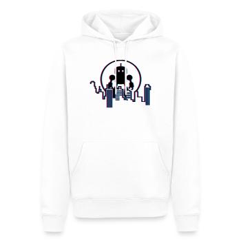 Robot City Skyline – 3D Science-Fi Future Design - Sweat à capuche Premium bio Homme - blanc - Devant - Nico (187cm)