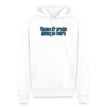 Techno Sapien - Männer Premium Bio Hoodie - Weiß - Vorne - Nico (187cm)