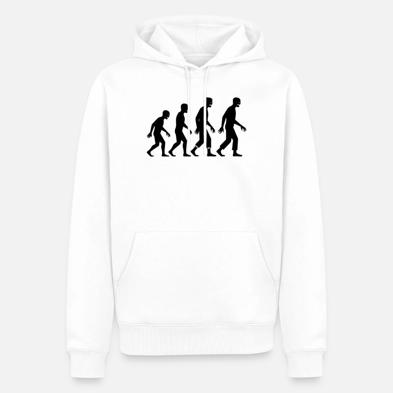 Évolution des zombies - Sweat à capuche Premium bio Homme - blanc