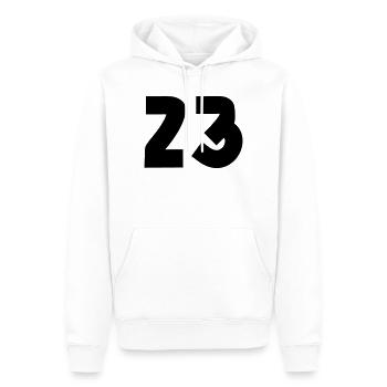 23 - Men’s Premium Organic Hoodie - white - Front - Nico (187cm)