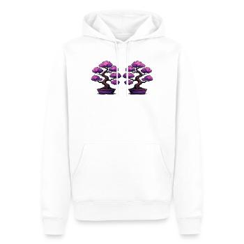 Bonsaï Sakura Double - Sweat à capuche Premium bio Homme - blanc - Devant - Nico (187cm)