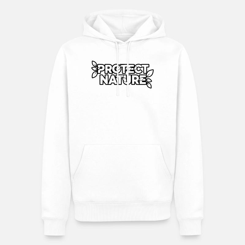 Protect Nature | Umweltschutz Statement Vektor - Männer Premium Bio Hoodie - Weiß