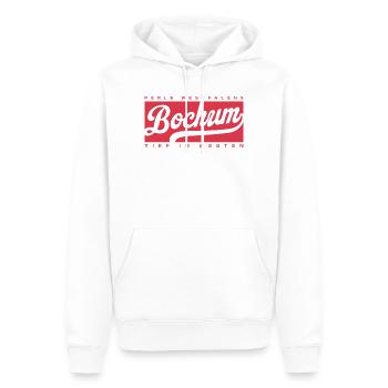 Bochum Retro Schriftzug - Männer Premium Bio Hoodie - Weiß - Vorne - Nico (187cm)