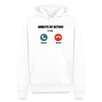 Arbeitszeitbetrug T-Shirt für faule Menschen  - Männer Premium Bio Hoodie - Weiß - Vorne - Nico (187cm)