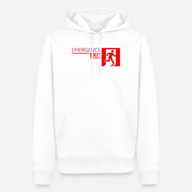 Emergency EXIT Classic Red - Sweat à capuche Premium bio Homme - blanc
