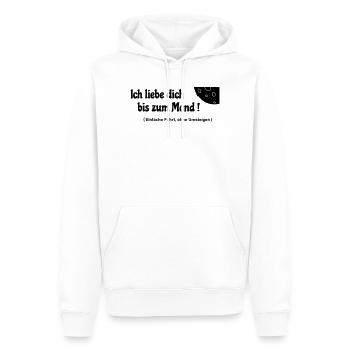 Vers la lune - Sweat à capuche Premium bio Homme - blanc - Devant - Nico (187cm)