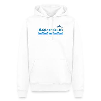 AQUAHOLIC - Männer Premium Bio Hoodie - Weiß - Vorne - Nico (187cm)