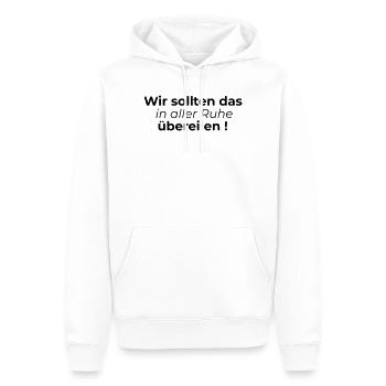 In Ruhe uebereilen - Männer Premium Bio Hoodie - Weiß - Vorne - Nico (187cm)