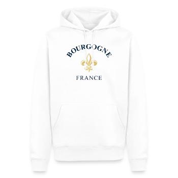 Bourgogne France France - Sweat à capuche Premium bio Homme - blanc - Devant - Nico (187cm)