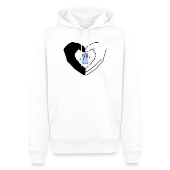 Famille Mains Coeur Amour Protection Vecteur - Sweat à capuche Premium bio Homme - blanc - Devant - Nico (187cm)
