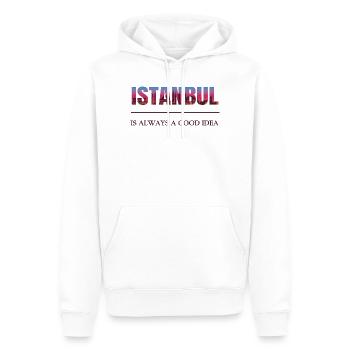 Istanbul Türkiye – Immer eine gute Idee  - Männer Premium Bio Hoodie - Weiß - Vorne - Nico (187cm)