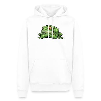 Grenouille cool avec les bras croisés dessin animé - Sweat à capuche Premium bio Homme - blanc - Devant - Nico (187cm)