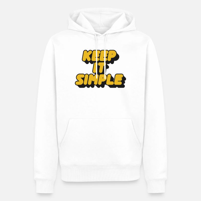 Keep It Simple Retro Bold - Männer Premium Bio Hoodie - Weiß