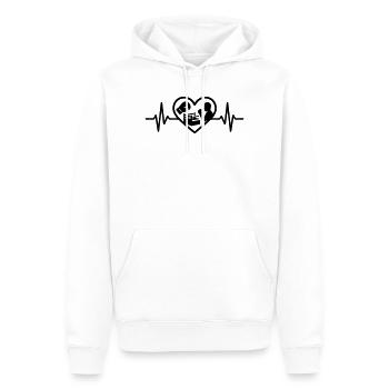 Boxen Herz Handschuh Ring Silhouette - Männer Premium Bio Hoodie - Weiß - Vorne - Nico (187cm)