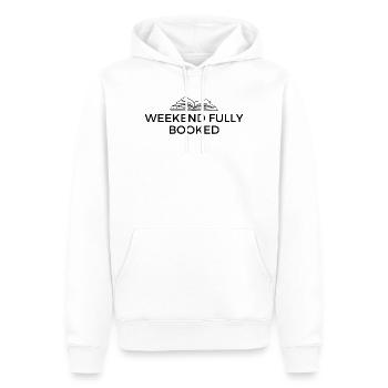 Wochenende voll ausgebucht - Design für Buch Fans - Männer Premium Bio Hoodie - Weiß - Vorne - Nico (187cm)