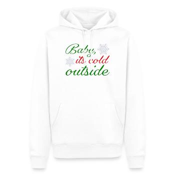 Bébé il fait froid dehors - Sweat à capuche Premium bio Homme - blanc - Devant - Nico (187cm)