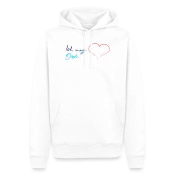 Wenn Du "Ich mag Dich" sagen willst - Männer Premium Bio Hoodie - Weiß - Vorne - Nico (187cm)