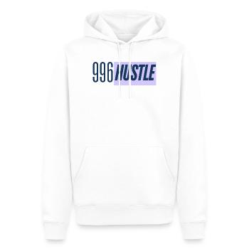 996 Hustle - Work all day - Men’s Premium Organic Hoodie - white - Front - Nico (187cm)