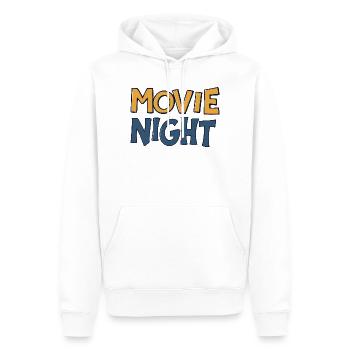 Movie Night Dessin Typographique Coloré - Sweat à capuche Premium bio Homme - blanc - Devant - Nico (187cm)