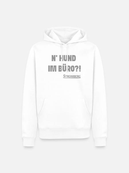 Stromberg Mit Spruch N' Hund Im Büro?! - Männer Premium Bio Hoodie - Weiß
