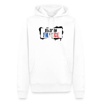 Mad in France - Sweat à capuche Premium bio Homme - blanc - Devant - Nico (187cm)