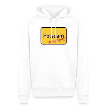 POTSDAM - MA VILLE - Sweat à capuche Premium bio Homme - blanc - Devant - Nico (187cm)