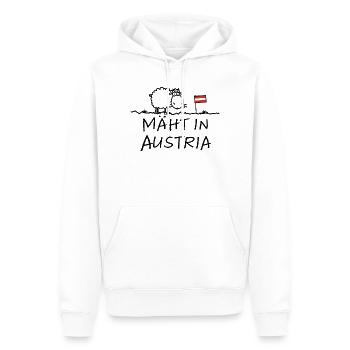 Mäht in Austria – Lustiger Österreich Schaf Spruch - Men’s Premium Organic Hoodie - white - Front - Nico (187cm)