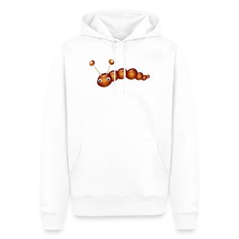 Chenille châtaigne mignonne – Enfance et plaisir de l’artisanat - Sweat à capuche Premium bio Homme - blanc - Devant - Nico (187cm)