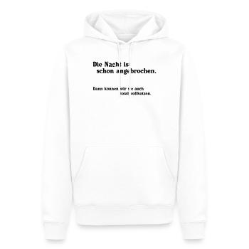 Die Nacht ist angebrochen - Männer Premium Bio Hoodie - Weiß - Vorne - Nico (187cm)