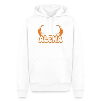 Cadeau pour Alena - Sweat à capuche Premium bio Homme - blanc - Devant - Nico (187cm)