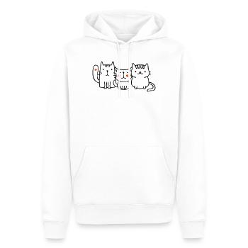 drei kleine Katzen - Männer Premium Bio Hoodie - Weiß - Vorne - Nico (187cm)