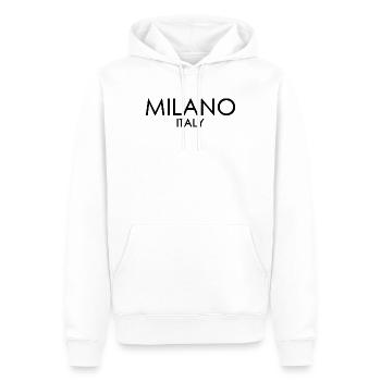 Milan, Italie - Italie - Milan - Sweat à capuche Premium bio Homme - blanc - Devant - Nico (187cm)
