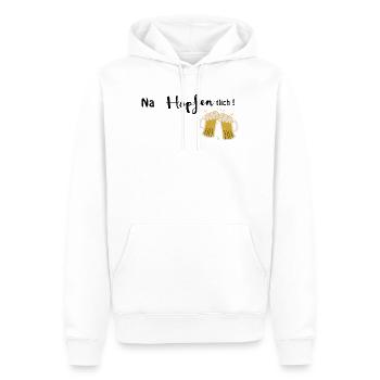 Na Hopfen tlich! Lustiges Bier-Motiv - Männer Premium Bio Hoodie - Weiß - Vorne - Nico (187cm)