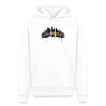 Los Angeles Graffiti Skyline - Männer Premium Bio Hoodie - Weiß - Vorne - Nico (187cm)