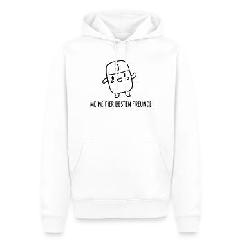 gamer-friends-mouse-buttons-funny-spruch_1 - Men’s Premium Organic Hoodie - white - Front - Nico (187cm)