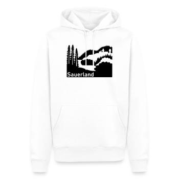 Sauerland silhouette paysage panneau routier - Sweat à capuche Premium bio Homme - blanc - Devant - Nico (187cm)