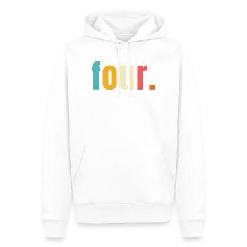 Four Four Years 4th Birthday Text Font Colorful - Men’s Premium Organic Hoodie - white - Front - Nico (187cm)