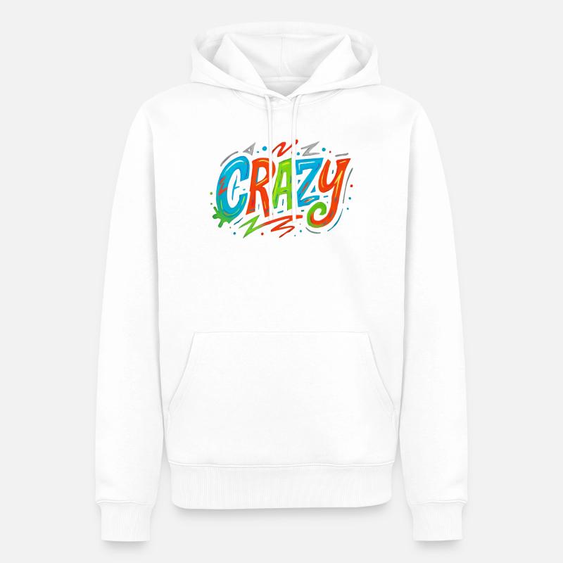 Graffiti Crazy Farbexplosion - Männer Premium Bio Hoodie - Weiß