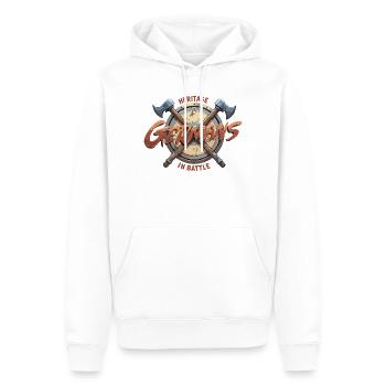 Germans Fight Shield Graphic - Men’s Premium Organic Hoodie - white - Front - Nico (187cm)