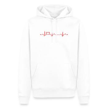 Hockey Mädchen Herzschlag EKG Hockey Liebhaber Mädchen - Männer Premium Bio Hoodie - Weiß - Vorne - Nico (187cm)
