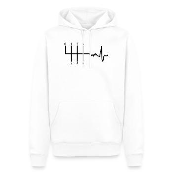 Engrenages avec battement de cœur - Sweat à capuche Premium bio Homme - blanc - Devant - Nico (187cm)