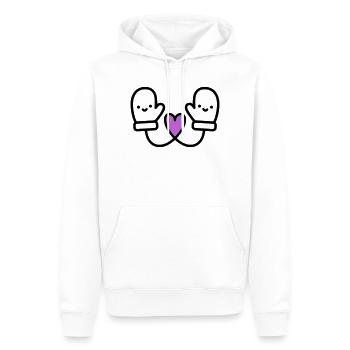 Süße Handschuhe mit Herz | Winter Liebe - Männer Premium Bio Hoodie - Weiß - Vorne - Nico (187cm)