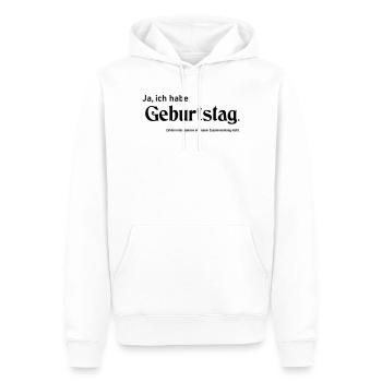 Ja Geburtstag - Sweat à capuche Premium bio Homme - blanc - Devant - Nico (187cm)