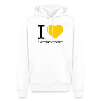 J’adore le petit déjeuner fermier - Sweat à capuche Premium bio Homme - blanc - Devant - Nico (187cm)