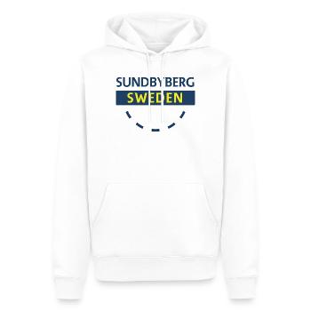 Sundbyberg Suède Montre Rétro Motif - Sweat à capuche Premium bio Homme - blanc - Devant - Nico (187cm)