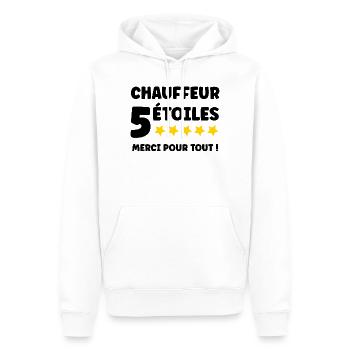 Vielen Dank Fahrer - Männer Premium Bio Hoodie - Weiß - Vorne - Nico (187cm)